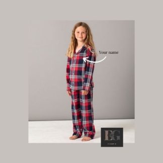 Kids Tartan Pyjamas Set, Personalised Gifts, Kids Tartan Pyjama Set