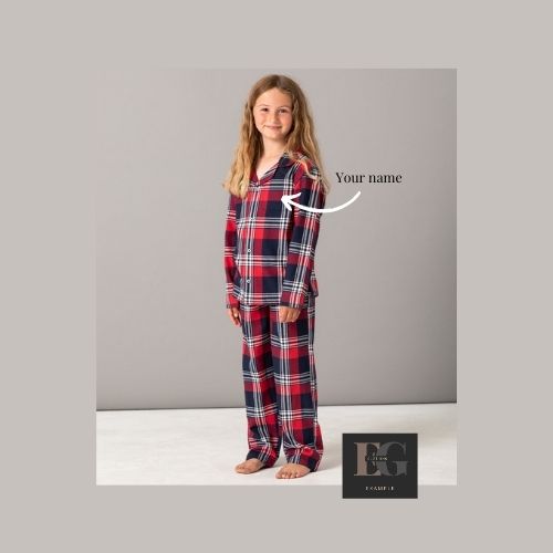 Kids Tartan Pyjamas Set, Personalised Gifts, Kids Tartan Pyjama Set